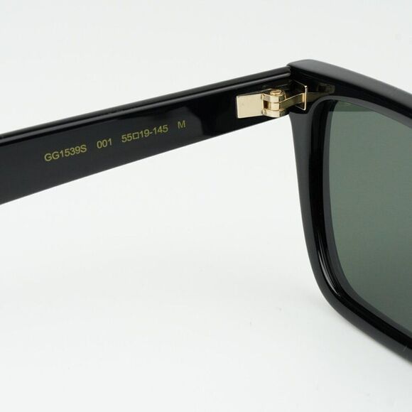 NEW Gucci GG1539S 001 Black Grey Unisex Rectangle Sunglasses GG 1539S main image 7